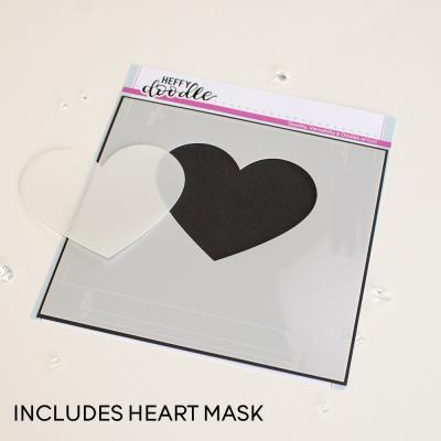 Heffy Doodle Stencil - Heart Masquerade