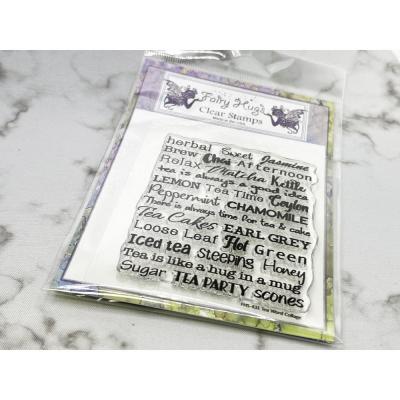 Fairy Hugs Clear Stamp - Tea Word Collage