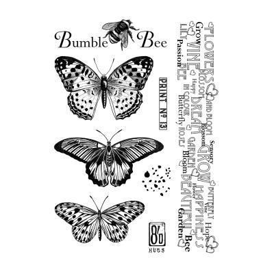 Crafty Individuals Rubber Stamp - Butterflies And Bees