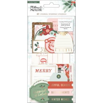 Crate Paper Mittens & Mistletoe Die Cuts - Ephemera Journaling