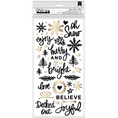 American Crafts Vicki Boutin Evergreen & Holly Sticker - Joyful Phrase