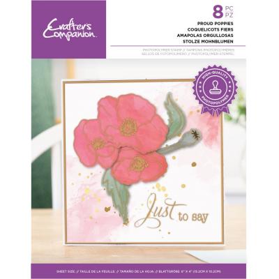 Crafter's Companion Outline Floral Clear Stamps - Proud Poppy