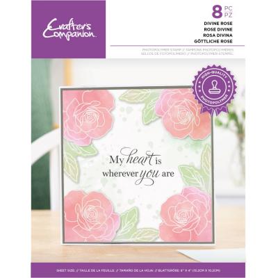 Crafter's Companion Outline Floral Clear Stamps - Divine Rose