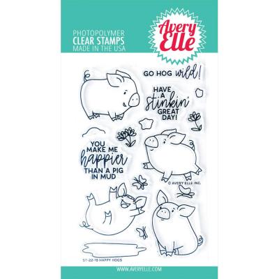 Avery Elle Clear Stamps - Happy Hogs