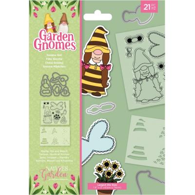 Crafter's Companion Garden Gnomes Stamp/Die/Stencil - Gnome Girl