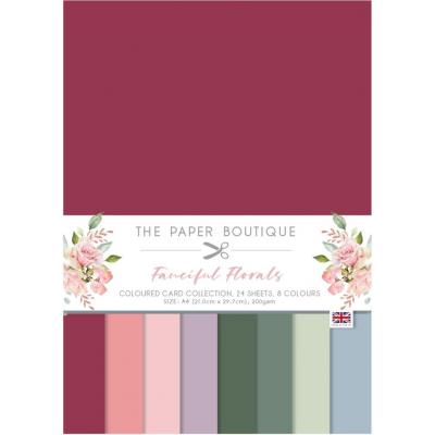The Paper Boutique Fanciful Florals Cardstock - Coloured Card Collection