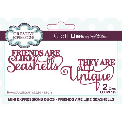 Creative Expressions By Sue Wilson Craft Dies - Friends Are Like Seashells