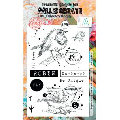 AALL & Create Clear Stamps Nr. 690 - Robin & Nuthatch