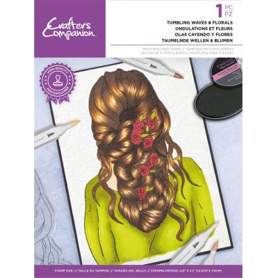 Crafter's Companion Natural Beauty Clear Stamp - Tumbling Waves & Florals