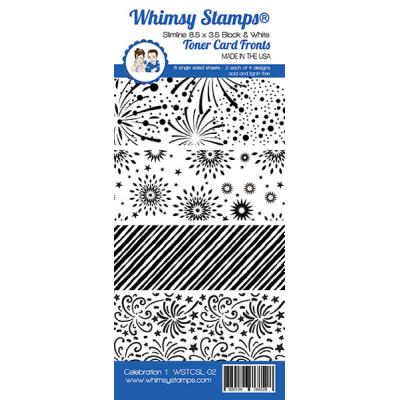 Whimsy Stamps Deb Davis Slimline Paper Pack Designpapiere - Celebrations 1