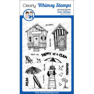 Whimsy Stamps Deb Davis Clear Stamps - Beach Huts