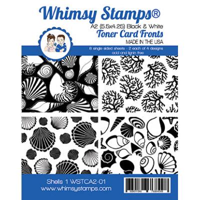 Whimsy Stamps Deb Davis A2 Card Front Pack Designpapiere - Shells 1