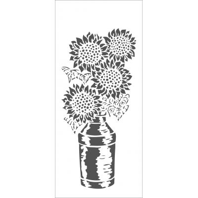 The Crafter's Workshop Slimline Stencil - Sunflowers In Milk Pail