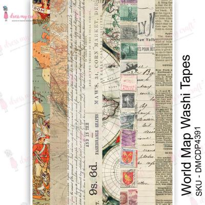 Dress My Craft Transferpapier - World Map Washi Tapes