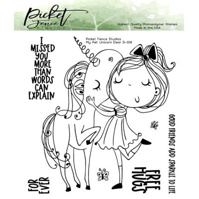 Picket Fence Studios Clear Stamps - My Pet Unicorn Dear