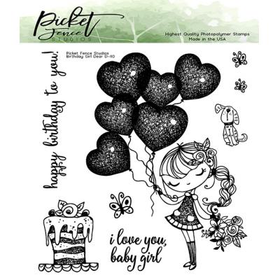 Picket Fence Studios Clear Stamps - Birthday Girl Dear