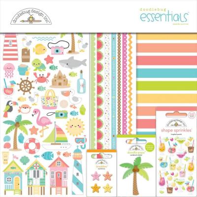 Doodlebug Seaside Summer Designpapiere - Essentials Kit