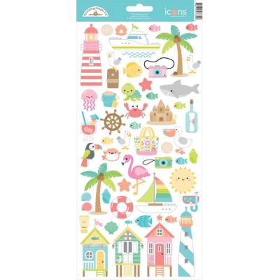 Doodlebug Seaside Summer Sticker - Icons Cardstock Stickers