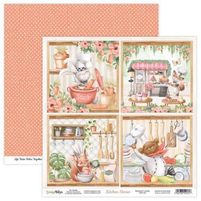 ScrapBoys Kitchen Stories Designpapier - 6 x 6 süße Tiere