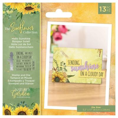 Crafter's Companion The Sunflower Collection Stamp & Die - Hello Sunshine