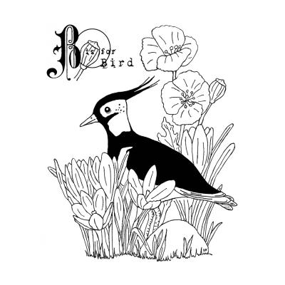 Crafty Individuals Rubber Stamp - B Is For Bird