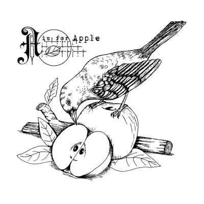 Crafty Individuals Rubber Stamp - A Is For Apple