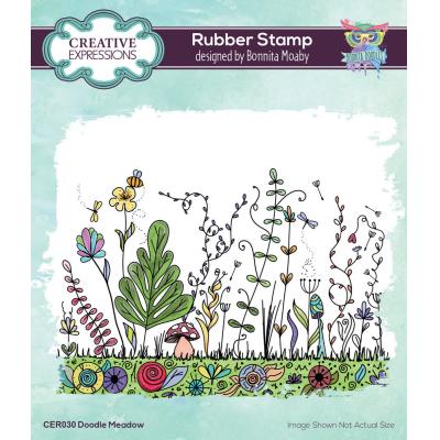 Creative Expressions Rubber Stamp - Doodle Meadow