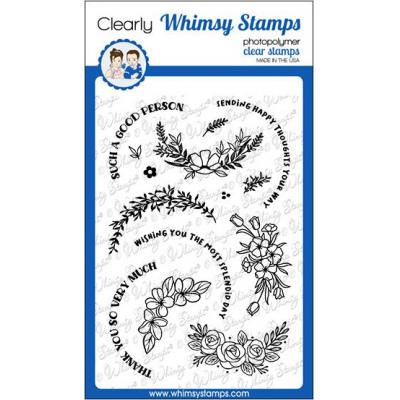 Whimsy Stamps Deb Davis Clear Stamps - Magic Wheel Flowers