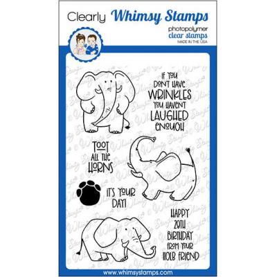 Whimsy Stamps Deb Davis Clear Stamps - Happy Elephants