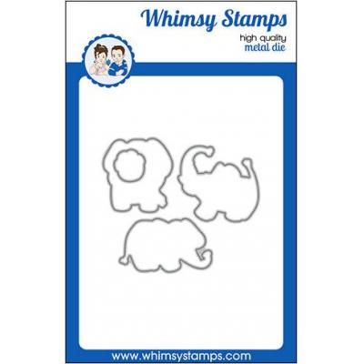 Whimsy Stamps Deb Davis and Denise Lynn Outlines Die - Happy Elephants