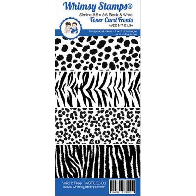 Whimsy Stamps Deb Davis Slimline Paper Pack Designpapiere - Wild And Free
