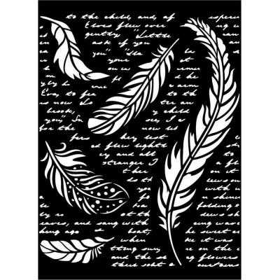 Stamperia Our Way Stencil - Feathers