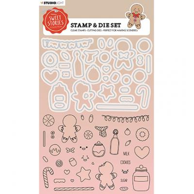 StudioLight Sweet Stories Nr.50 Stamps und Dies - Gingerbread