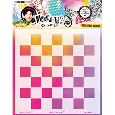StudioLight Art By Marlene Mixed-Up Collection Nr.135 Stencil - Chesboard Madness