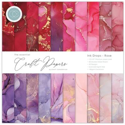 Craft Consortium Designpapier - Ink Drops Rose  Paper Pad