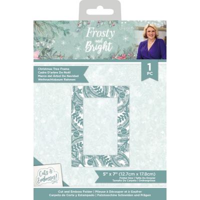 Crafter's Companion Frosty And Bright Cut And Emboss Folder - Christmas Tree Frame