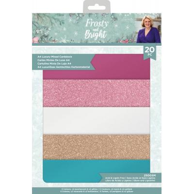 Crafter's Companion Frosty And Bright Cardstock - Luxury Mixed Cardstock Pack