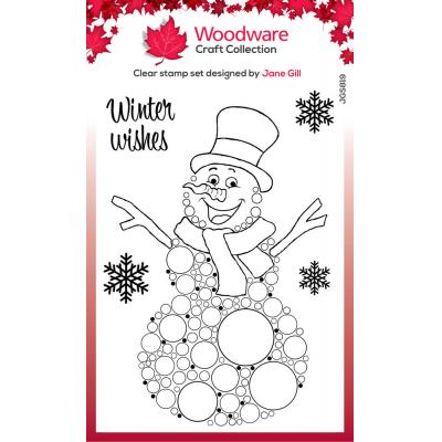 Creative Expressions Woodware Craft Collection Clear Stamps - Big Bubble Bauble - Snowman