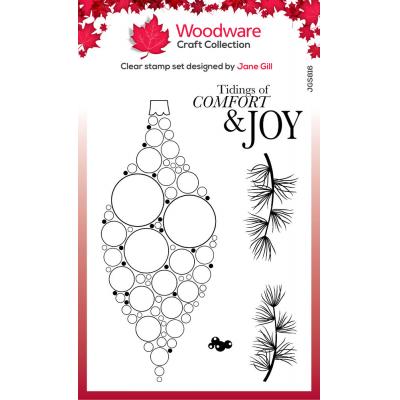 Creative Expressions Woodware Craft Collection Clear Stamps - Big Bubble Bauble - Joy