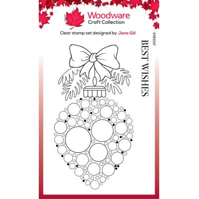 Creative Expressions Woodware Craft Collection Clear Stamps - Big Bubble Bauble - Best Wishes
