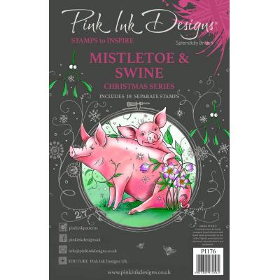 Creative Expressions Pink Ink Designs Clear Stamps - Mistletoe & Swine