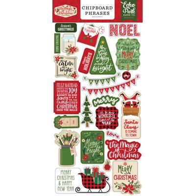 Echo Park The Magic Of Christmas Sticker - Chipboard Phrases