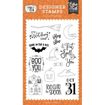 Echo Park Spooky Clear Stamps - Hey Boo