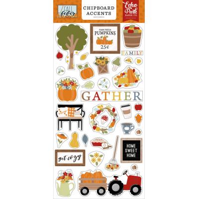 Echo Park Fall Fever Sticker - Chipboard Accents