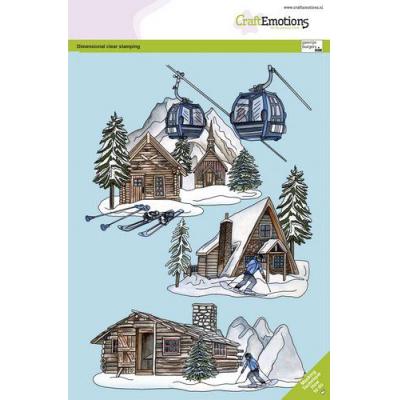 CraftEmotions Clear Stamps - Blockhütten und Skilift