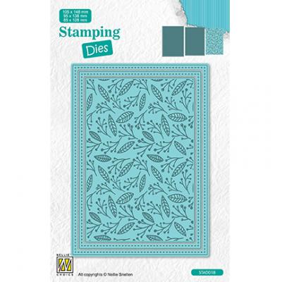 Nellies Choice Stamping Dies - Rectangle Christmas Branches With Berries