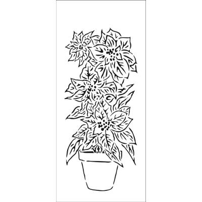 The Crafter's Workshop Slimline Stencil - Potted Poinsettia