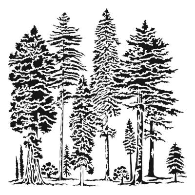 The Crafter's Workshop Stencil - Majestic Forest