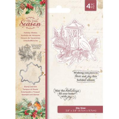 Crafter's Companion 'Tis The Season Stamp & Die - Holiday Wishes