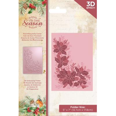 Crafter's Companion 'Tis The Season Embossingfolder - Flourishing Holly Corner